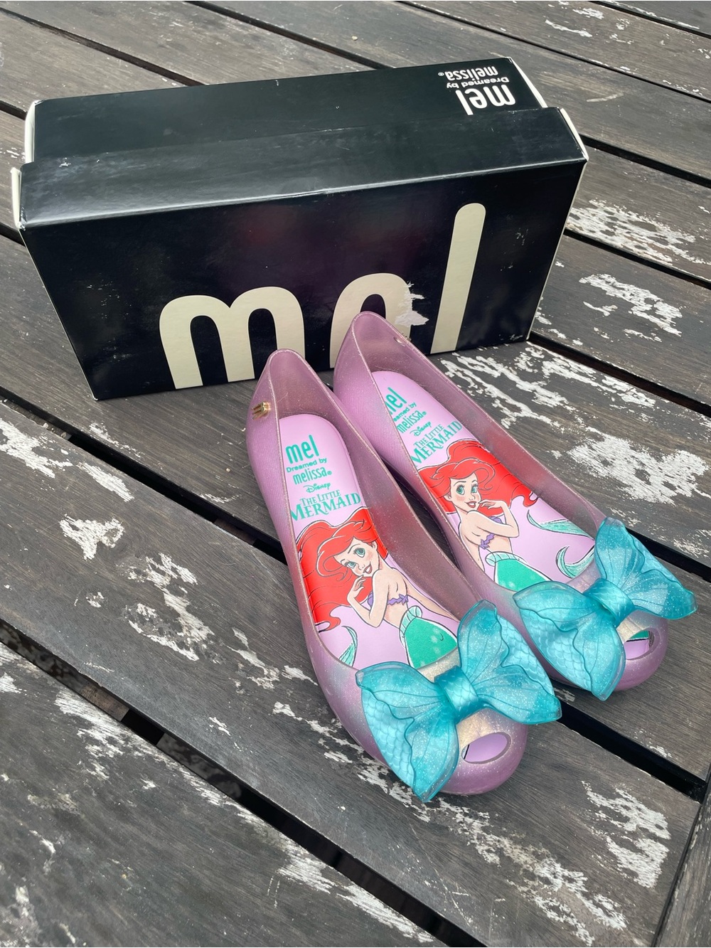 Mini Melissa Disney Princess Ariel Mary Jane Shoes Girls, Size 1